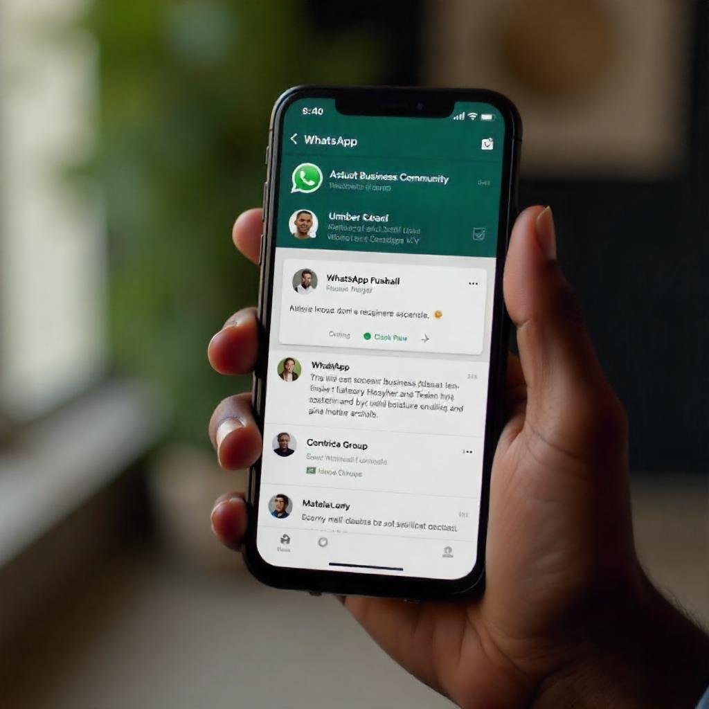 The Astuut Business Community WhatsApp group open on a phone
