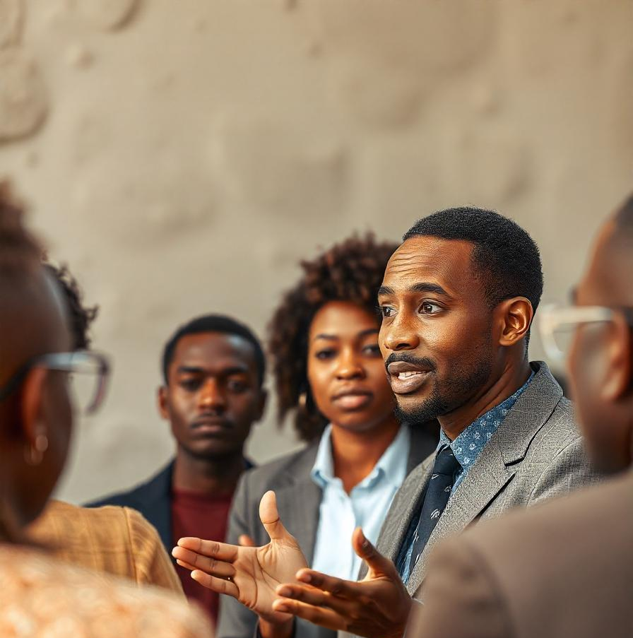 A consultant addressing hotel staff